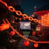 2/3m Halloween Plastic Chain Lights Props Chains With 8 Lighting Modes String Lights For Skeleton Dog Spooky Outdoor Decorations