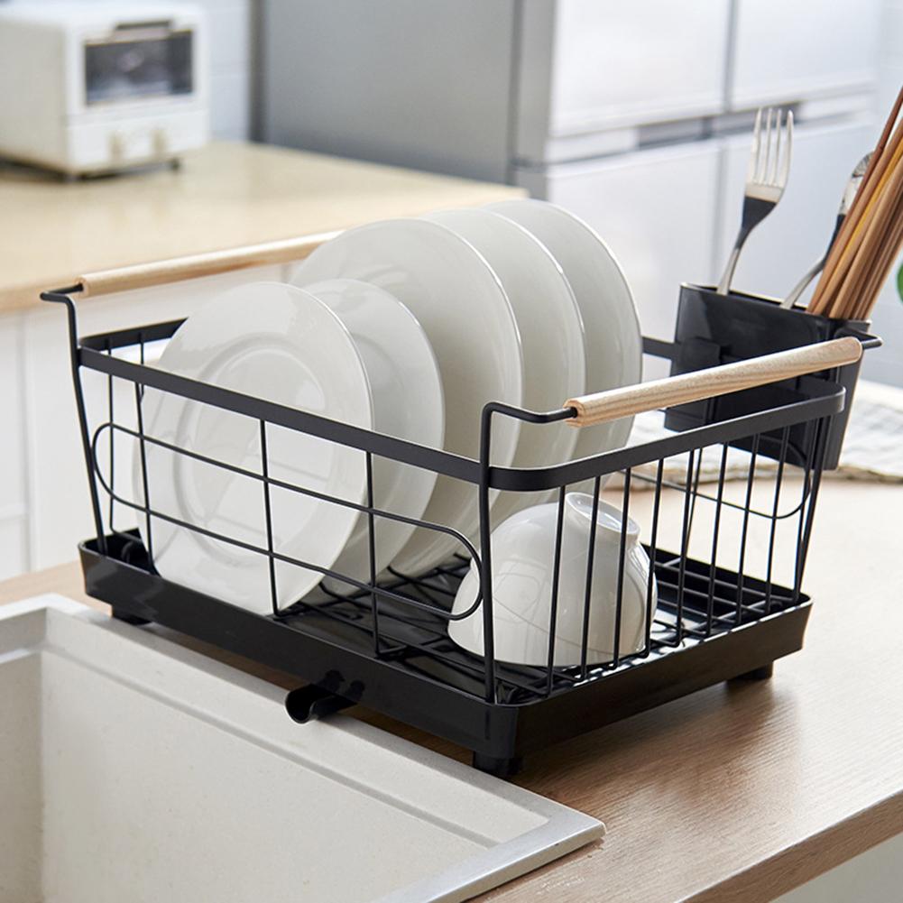 Iron Dish Rack Tools Non-Mildew Drain Basket For Kitchen