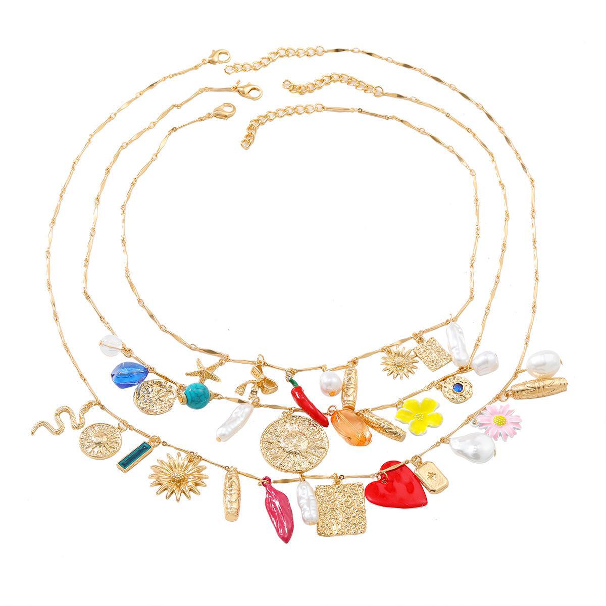 

Многослойное ожерелье в виде змеи в стиле бохо-подсолнуха