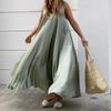 Lockeres ärmelloses Strandkleid für Damen mit Spaghettiträgern