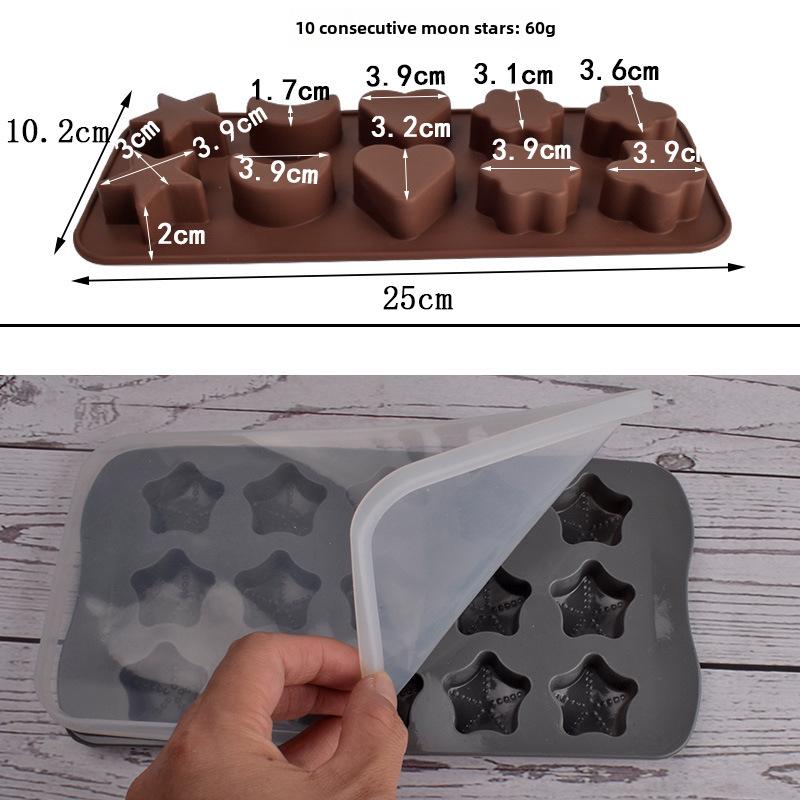 Silikonová 15hvězdičková forma na čokoládu, bonbóny, dort a led