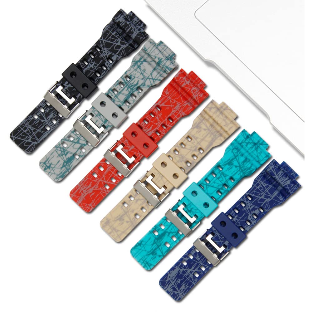 Compatible Casio Watch 16mm Mounting Waterproof Replacement Strap for and G-Shock Band, Width, G-8900A, GR-8900A, GW-8900A, GA-110, GA-100, GD-100,