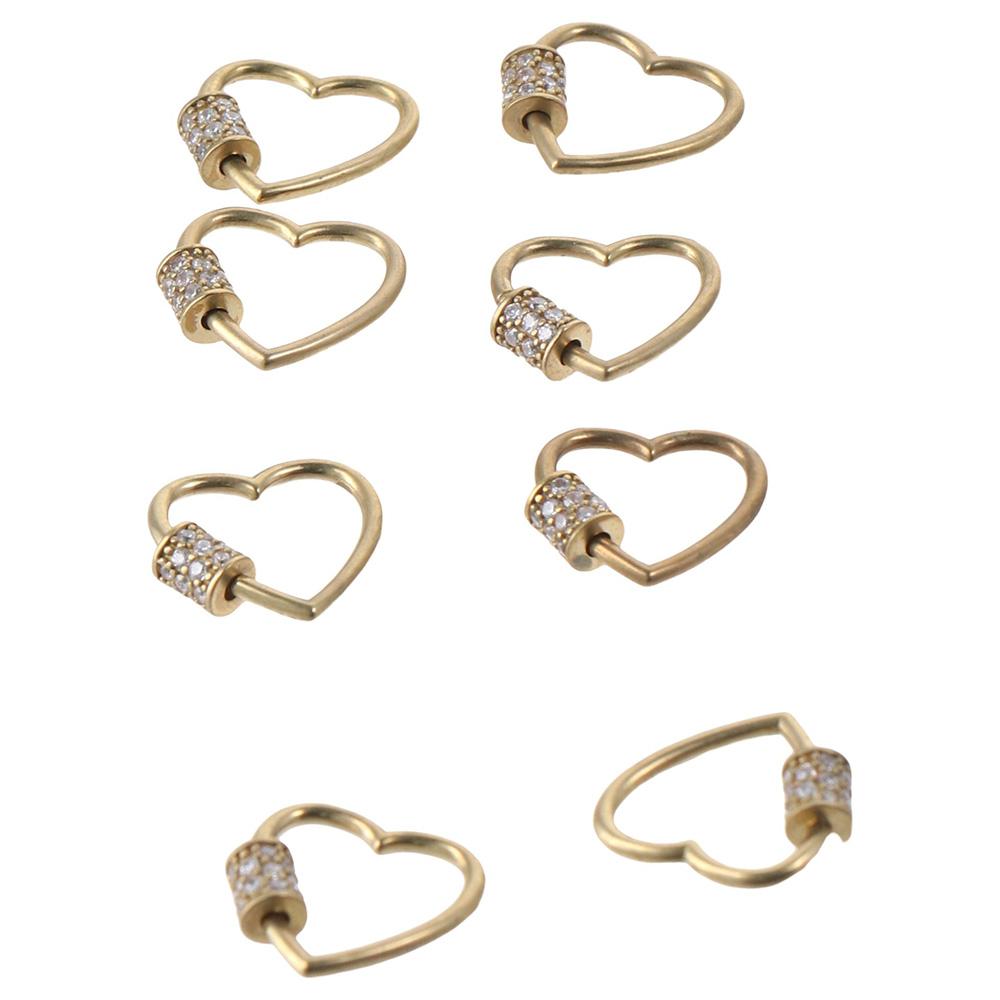 

brass Plated Love Heart gold Cubic Zirconia Brass Necklaces Keychain Handmade Crafts Lovers
