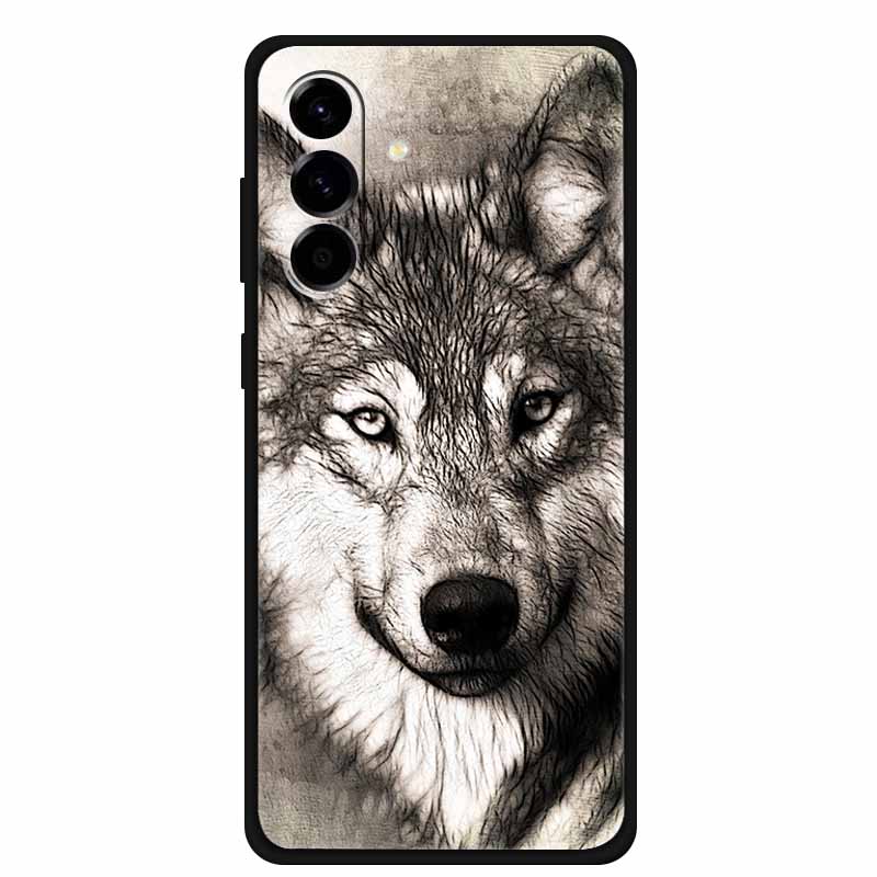 For Samsung Galaxy A56 Case Luxury Wolf Lion TPU Silicone Soft Back Cover for Samsung Galaxy A36 A26 5G Shockproof Bag Printed