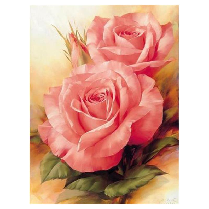 Full Drill Round Diamond Embroidery Mosaic Flowers Rose Picture Rhinestones 5D DIY Diamond Painting Cross Stitch Kit Home Decor
