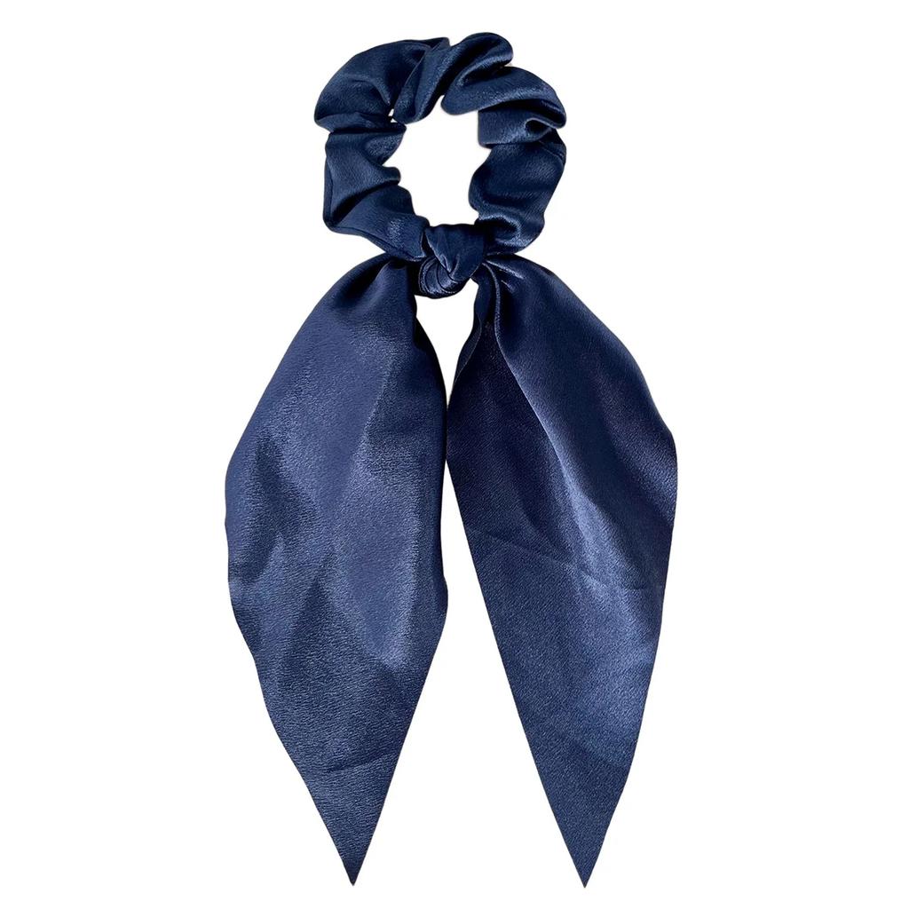 1 Stück Satin Langes Band Scrunchies Damen Mädchen Elastisches Gummi Schleife Haargummis Pferdeschwanzhalter Haaraccessoires