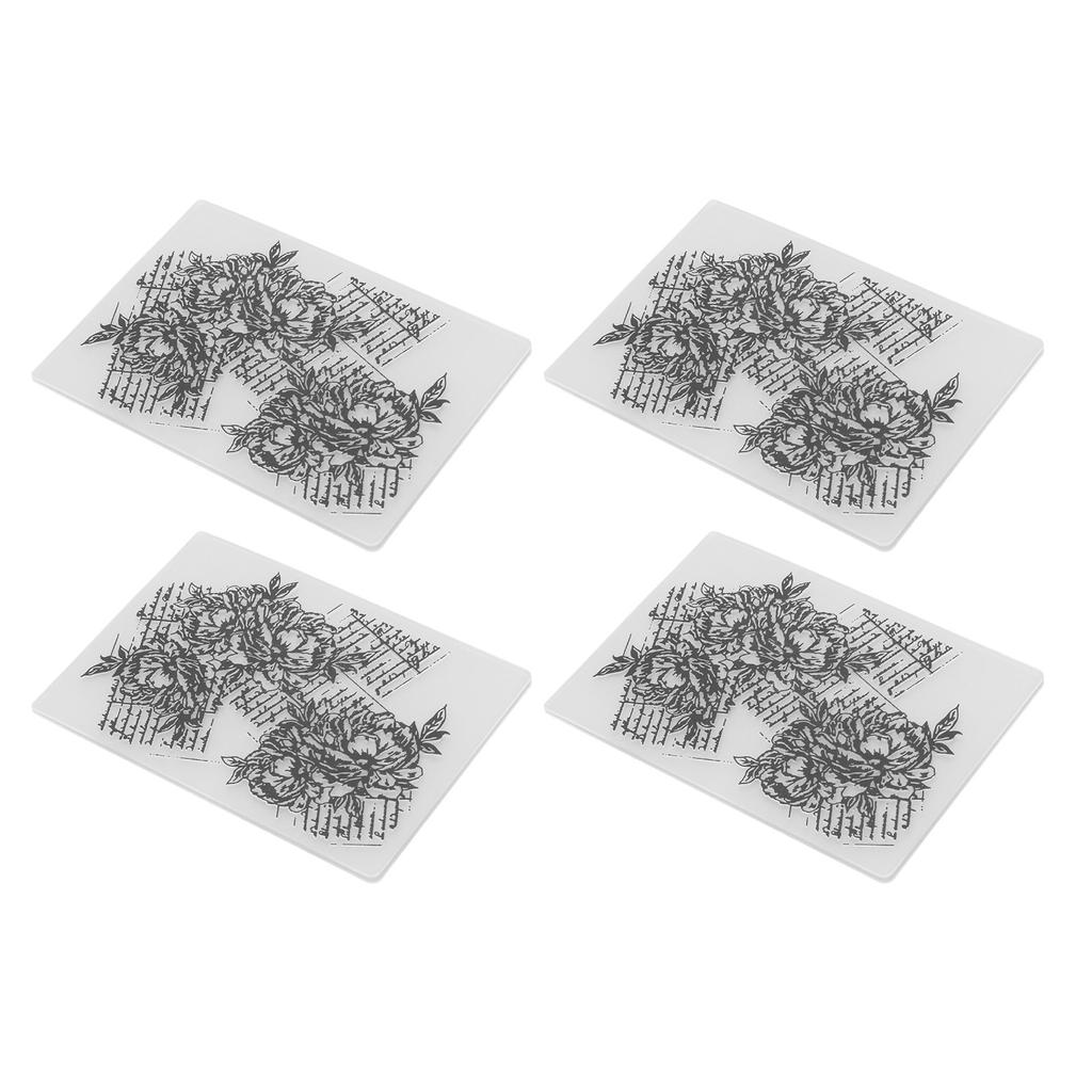 4pcs Embossing Folders Multipurpose DIY Flower Pattern Embossing Folder Template for Card Making Scrapbooking