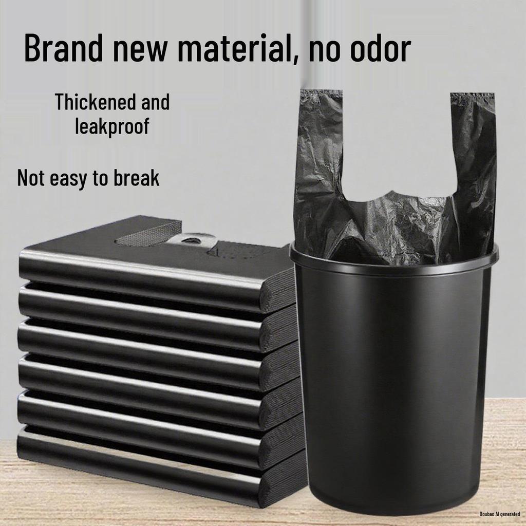 Verdikte Draagbare Zwarte Keuken Vuilniszakken - Duurzame Huishoudelijke Vuilniszakken in Veststijl