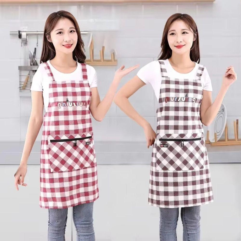 Multipurpose Stain-Resistant Kitchen Apron Sleeveless Breathable Cooking Apron Cotton Wipeable Hands Barber Apron Home Kitchen