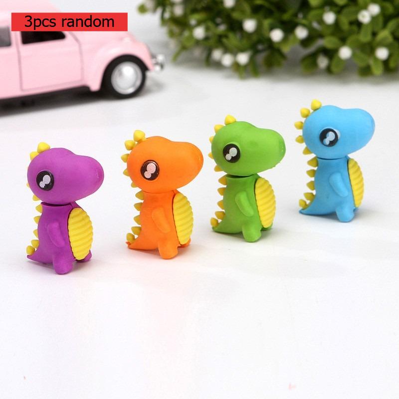 Cartoon Dinosaur Office School Supplies Shaped 3D Creative Erasers for Children and Students Wholesale Kawai School Supplies