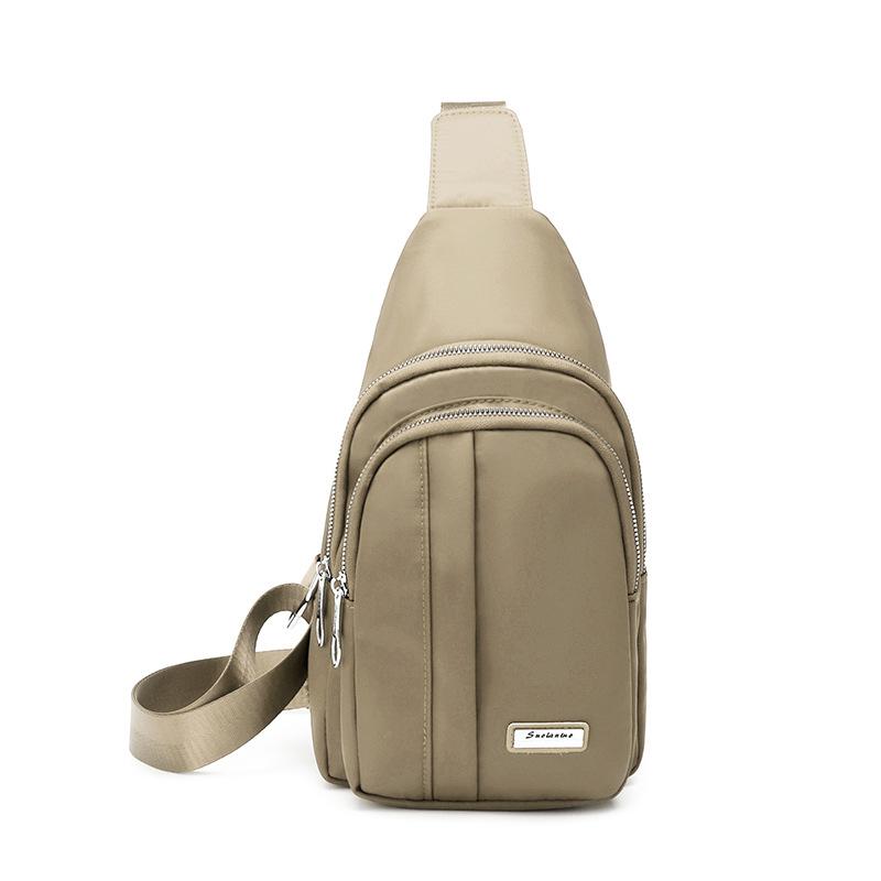 

Женская нагрудная сумка, многослойная сумка через плечо, однотонная сумка через плечо хаки