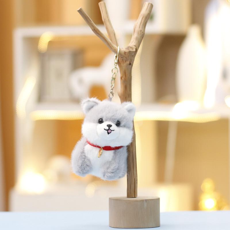 Cute Cartoon Dog Plush Doll With Keyring For Gift And Bag Decoration Gra
