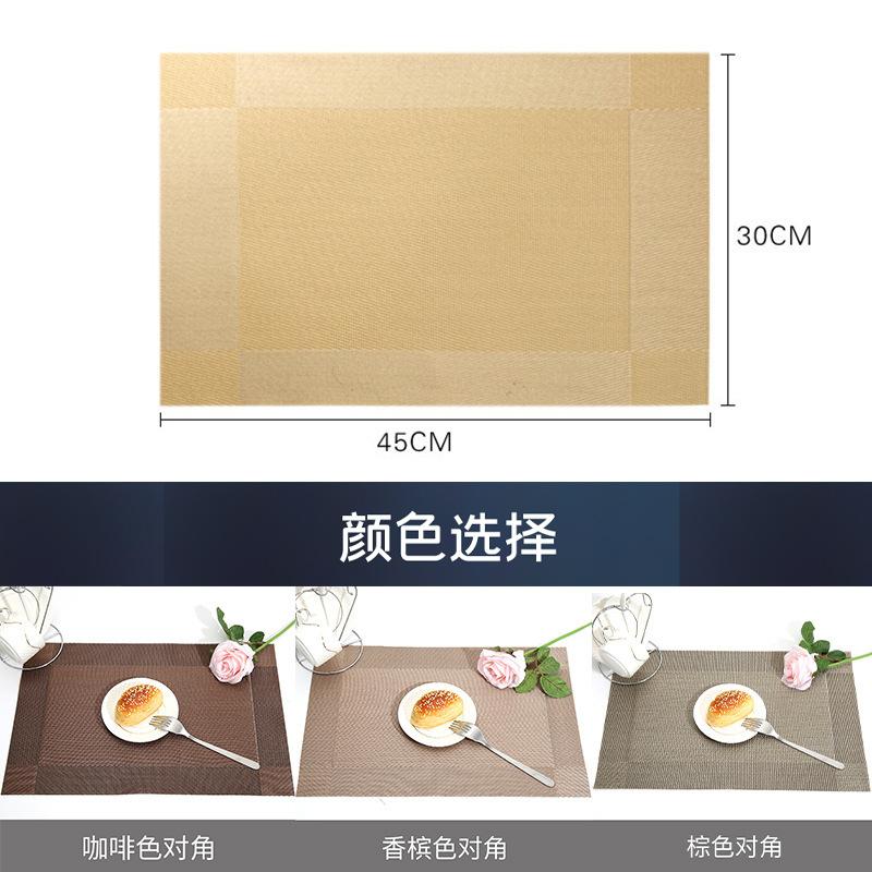 Jednoduchý rámový prostírání tkaný snadno čistitelný Evropský tepelně izolační podložka pod hrnek Teslin stolní podložka hotelová domácí PVC západní jídelní podložka