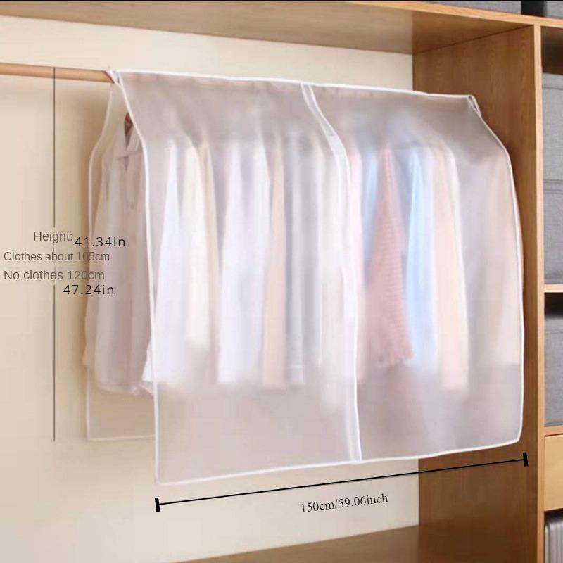Semi‑Transparent Clothes Dust Cover - Hanging Garment Bag for Closet Storage of Coats & Suits