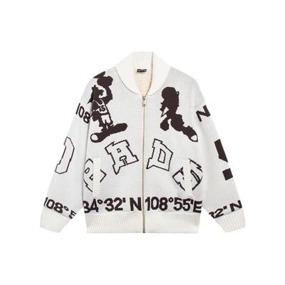 Li Ning Badfive Letter Print Faux Lamb Wool Loose Jacket Men Jacket AMBS161-3