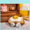 Plush Toast Egg Face Toy For Girls Gift Cute Cartoon Breakfast Decor