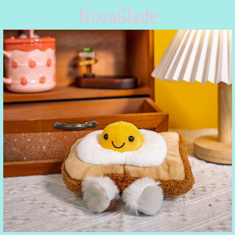 Plüsch Toast Ei Gesicht Spielzeug für Mädchen Geschenk Niedliche Cartoon Frühstück Dekoration