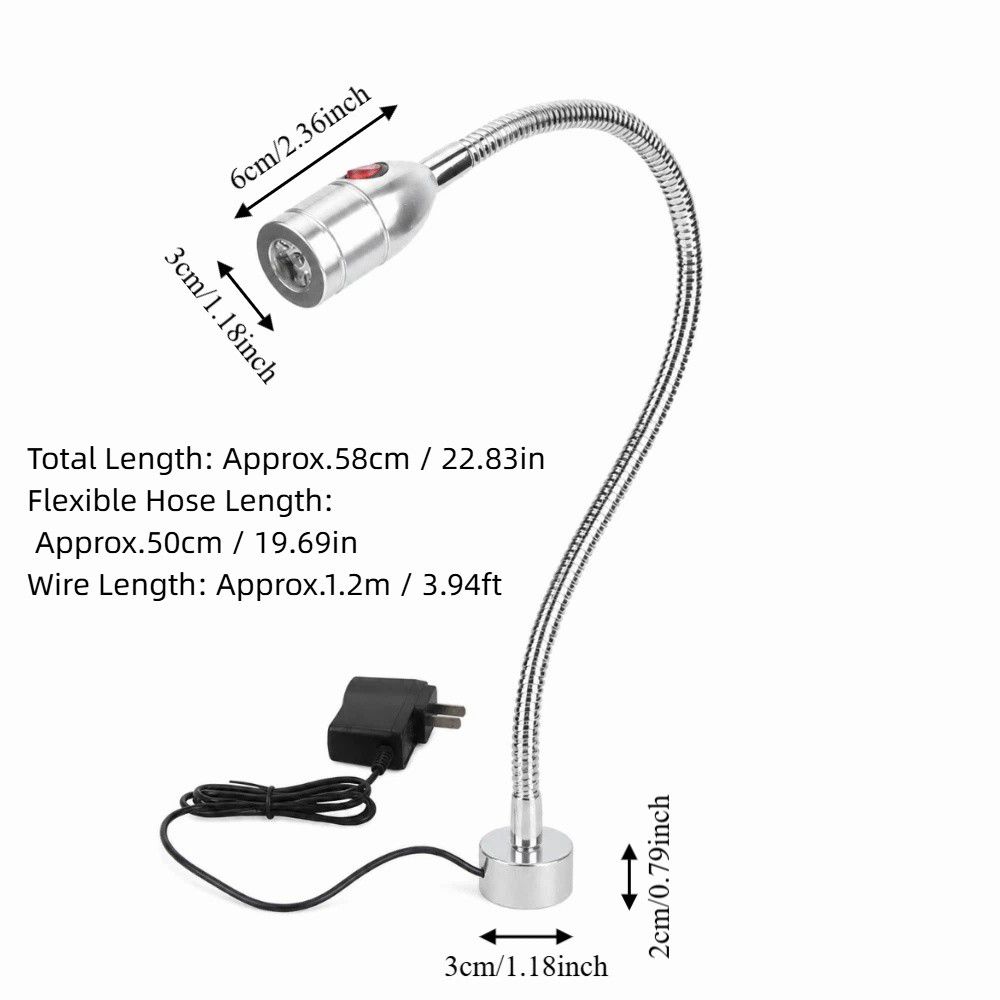 Flexible Gooseneck Work Desk Light Magnetic Base Work Light Machine Tool Lamp  Workbench