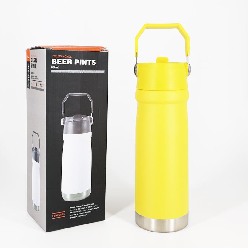 Nice Custom Color logo Portable School Stainless Steel 304 Vacuum Flask Powder Coated Water Bottle Insulated for Sports