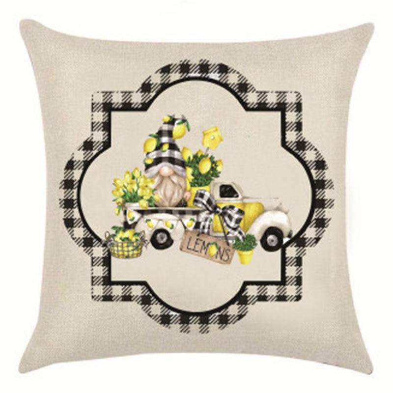 Pillow Case Spring Throw Pillow Case Flower Truck Farm Print Home Decor Cushion Cover Back Cushion
