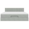 Ottoman Bed with Mattress Light Grey 180x200 cm Velvet