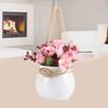 Kytice umělých hedvábných růží, simulační květináč pro domácí párty dekoraci, růžová
