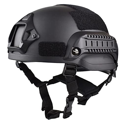 Ansimple Tactical Helmet, Airsoft Helmet, Cosplay Helmet, Airsoft Equipment, Beginner Replica, One Size Fits All (Black)