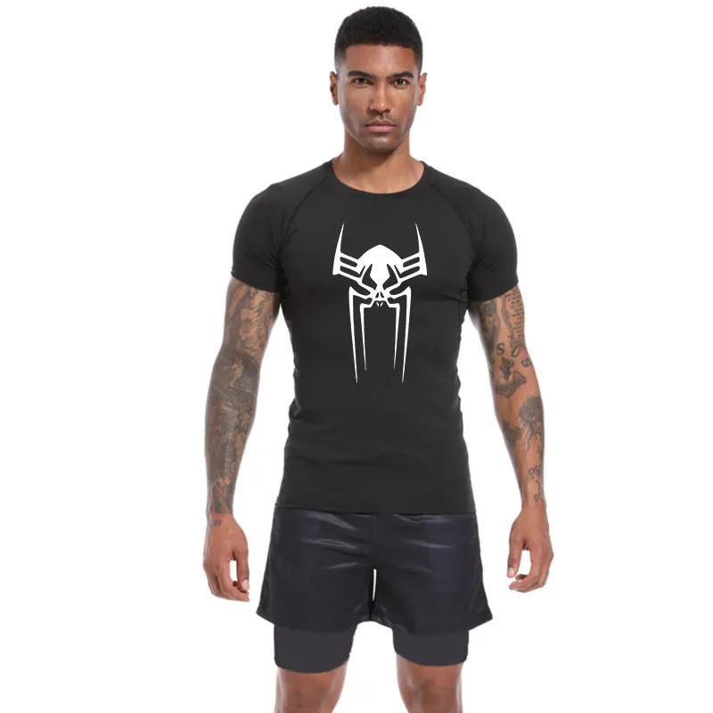 Fitness Man T-shirt Compression Men Four Seasons Vacation Casual Adult  Short Sleeve Spider  Fashion Print  Multi-color Trend