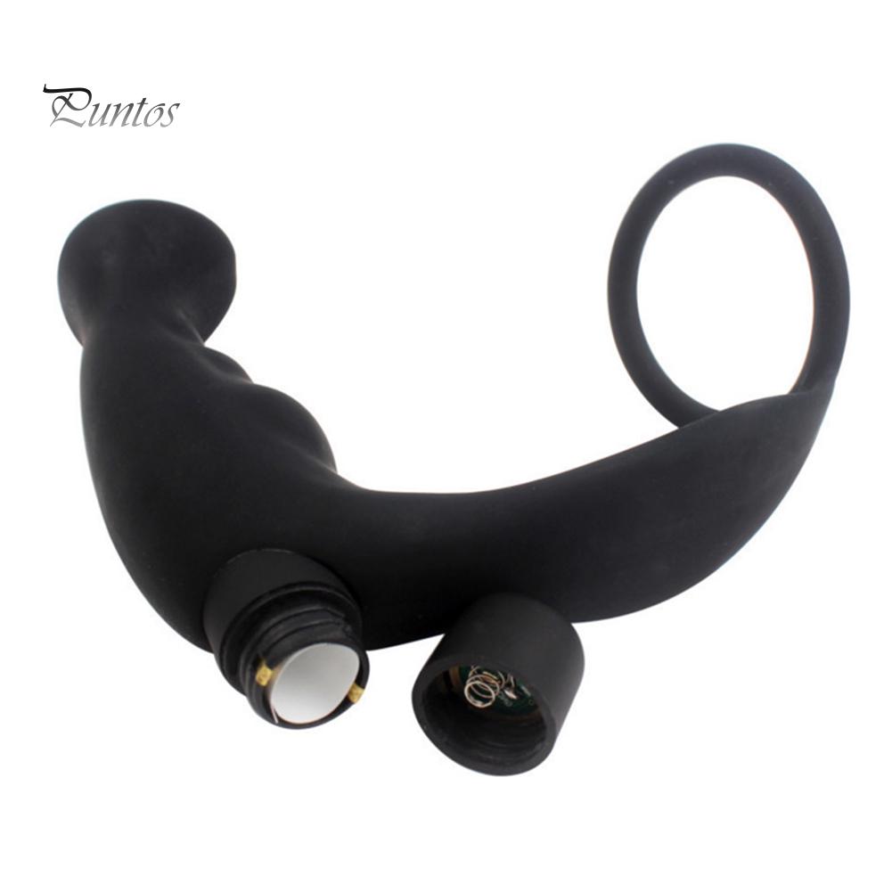 Adult Sex Toy Men Anal Plug Silicone Vibrator Prostate Ring G-Port Massager