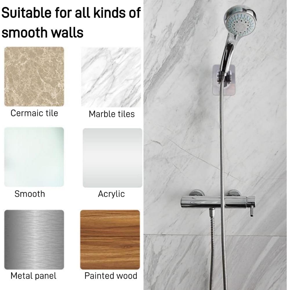 1PCS Universal Shower Head Bracket Self-adhesive Wall Mounted Adjustable Bathroom Shower Head Fixed Bracket Bathroom Accessories