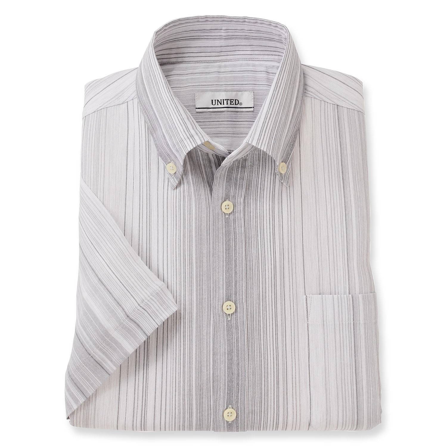 

made in Takashima Chijimi [UNITED] Short-sleeved shirt, Japan, men s, button-down, (JP, alphabet, L, thin, dull)