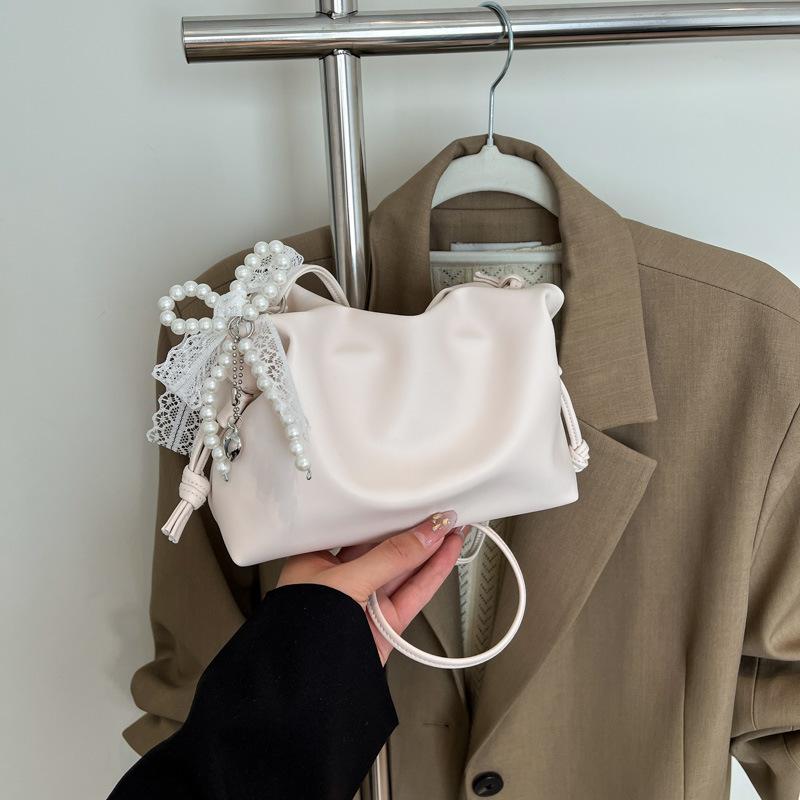 

Summer new solid color casual fresh versatile lightweight shoulder messenger bag women s bag daily commuter bag no pendant белый