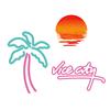 Car Retro Beach Coconut Tree Sunset Car Window Glass Sticker Electric Car Motorcycle Grand Theft Auto Outfit Decorative Stickers