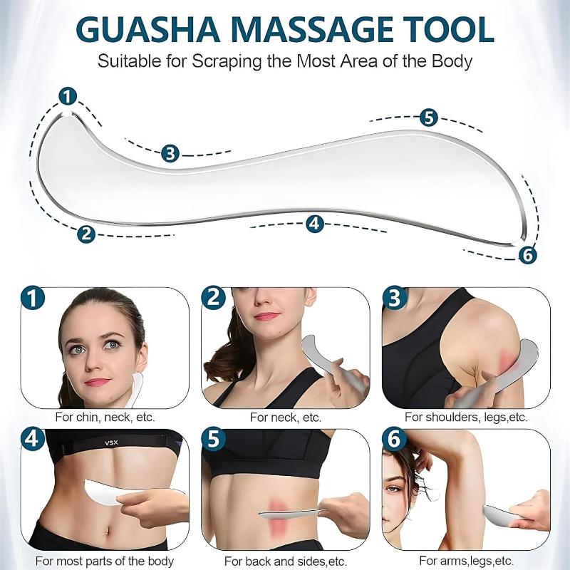 Stainless Steel Gua Sha Massage Tool Rust Resistant Scraping Massager for Deep Tissue Massage Post Exercise Recovery
