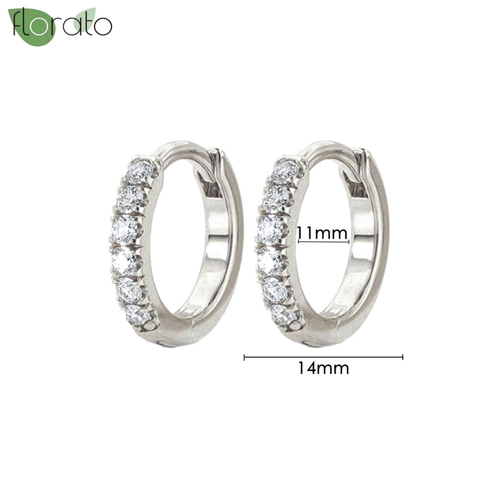 

925 Silver Needle White Small Hoop Earrings for Women Round Circle Huggie Earring Fashion Cartilage Piercing Jewelry