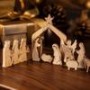 Mini Nativity Scene Decorations Stable Wooden Nativity Scene Set Nativity Scene  Table Centerpiece