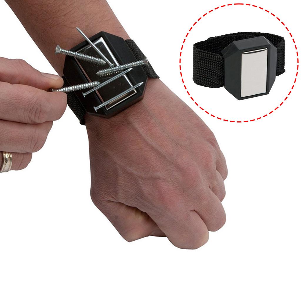 Porta attrezzi magnetico da polso per viti, dadi e punte da trapano con cinturino regolabile per un facile utilizzo in officine