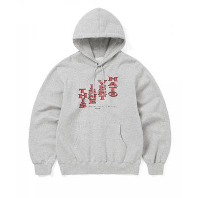 Thisisneverthat Vertical Logo Hoodie Heather Grey
