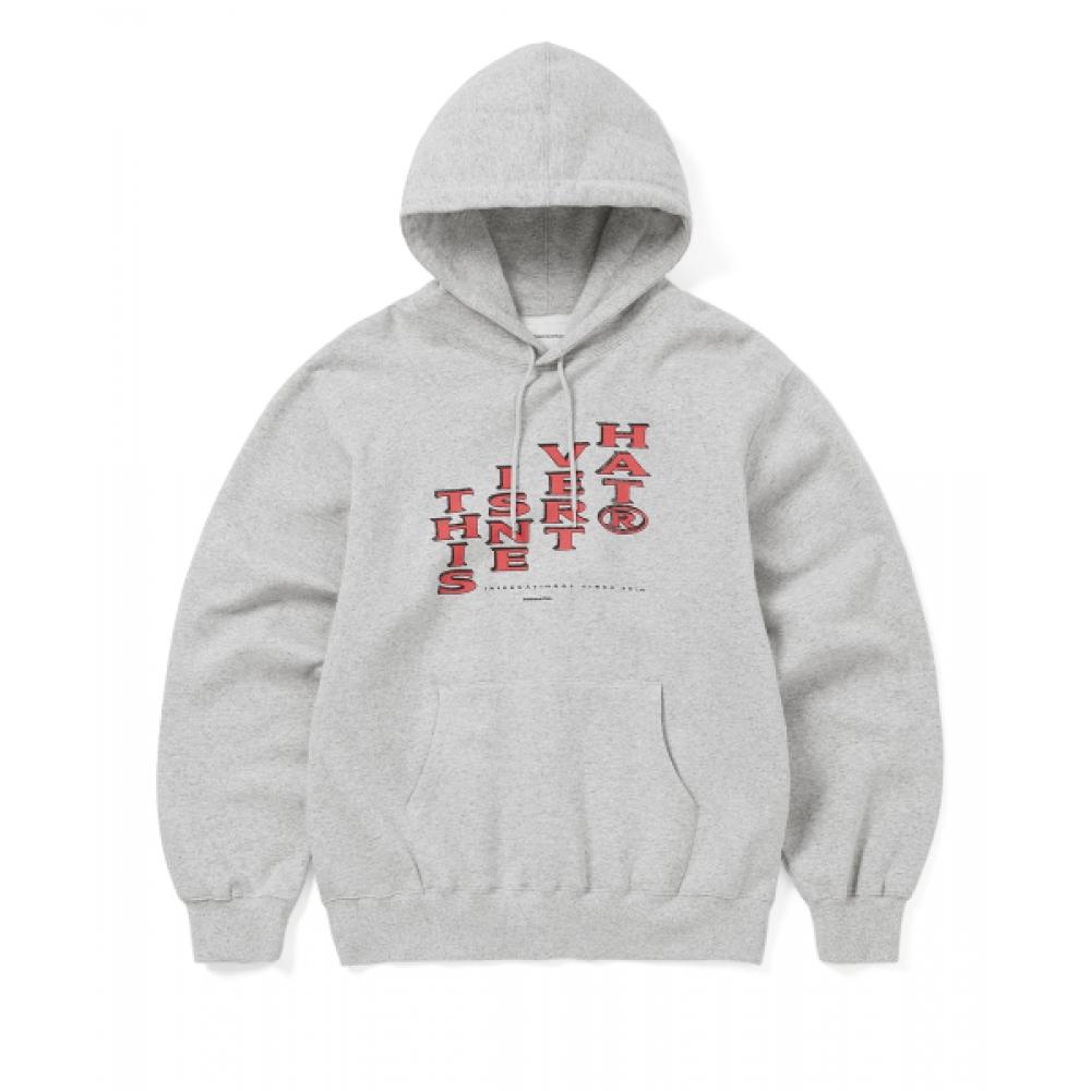Thisisneverthat Vertical Logo Hoodie Heather Grey S