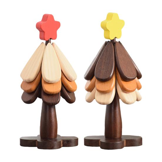 Christmas Tree Trivet Set Wooden Coasters for Hot Dishes Heat Resistant Wood Trivets Kitchen Table Decoration Tree