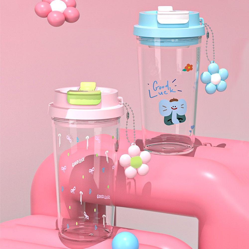 650ml Water Bottle Leak-proof Coffee Cup Cute Plastic Cups  Student