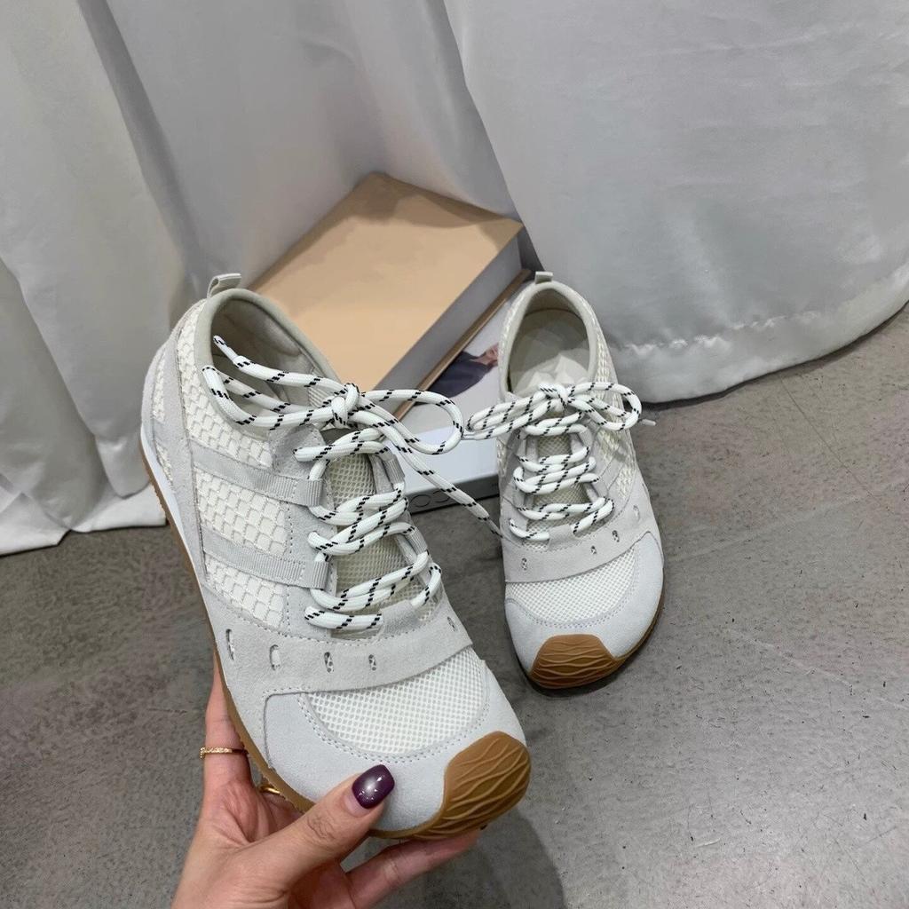 Cowhide version~ Leather German training shoes women's asymmetric big head shoes breathable fashion casual Forrest Gump shoes mesh sneakers