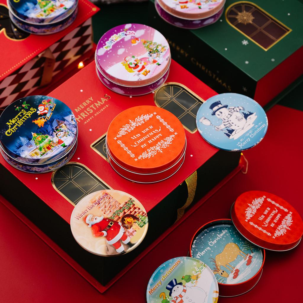 Christmas Themed Delightful Round Tin Coasters With Cute Cartoon Designs For Kids And Family