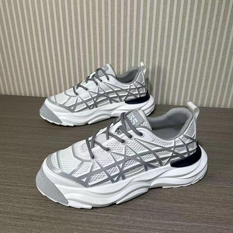 Klobiger Sneaker für Herren Sommer Mesh Atmungsaktiv Luxus Laufschuhe Mode Gestreiftes Design Casual Zapatillas Sports Sneakers