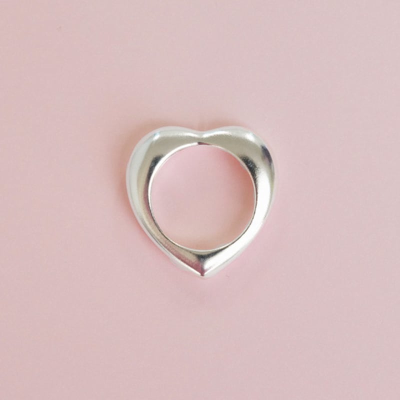 geegee [silver925] heart matt ring - 2color