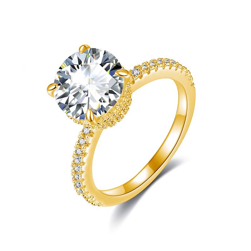 Elegant s925 Sterling Silver 3ct Moissanite Ring for Women - High-End European & American Luxury Jewelry Accessory