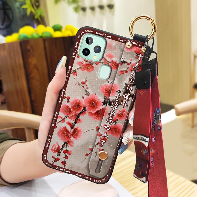 Fashion Ring Phone Case For Oukitel C22 Elderly lady Protective Lanyard Anti-dust Shockproof Waterproof Chinese style