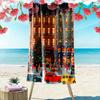 Festive Winter Street Charm Print Beach Towel, Quick Drying, Suitable for Travel, Outdoor Sports, Jogging, the Beach and Swimming, Gift