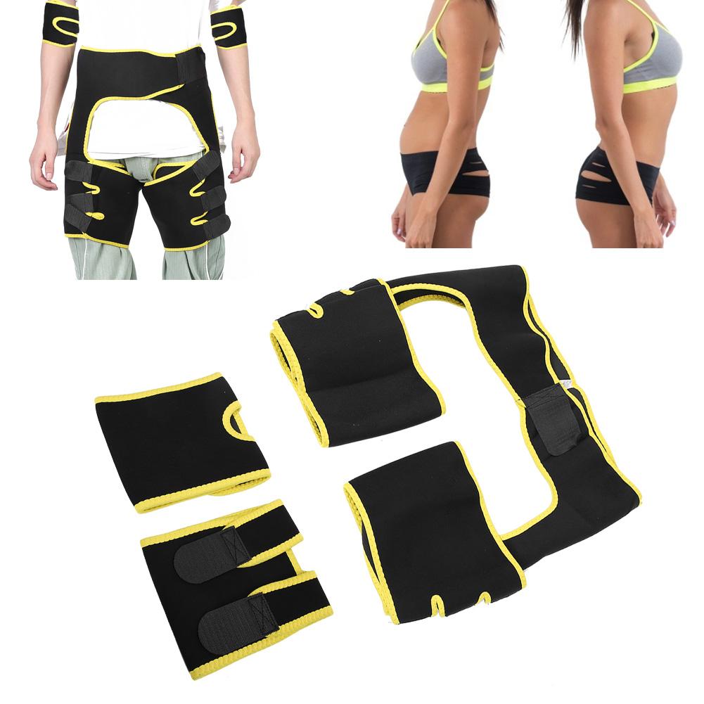 Slimming Belt Fat Burning Abdomen Hips Leg Trainer Workout Belt with 2pcs Arm SleeveL XL