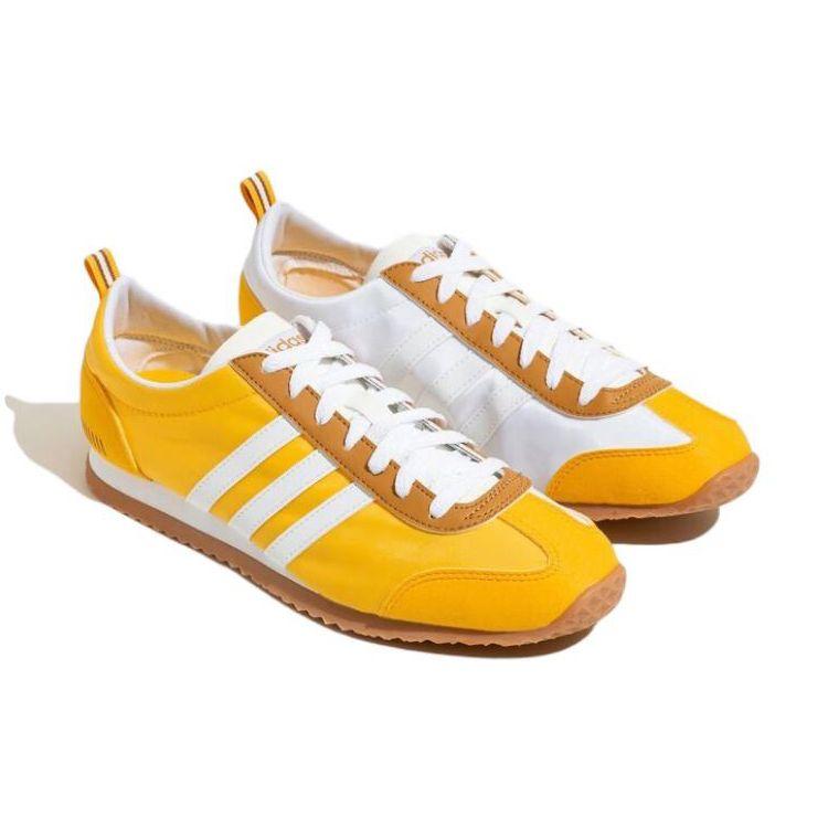 Adidas Neo Vs Jog Komfortable Allsidige Lær Sklisikre Slitesterke Lettvekts Fritid Løpesko Unisex Sneaker Gul Hvit HP9678